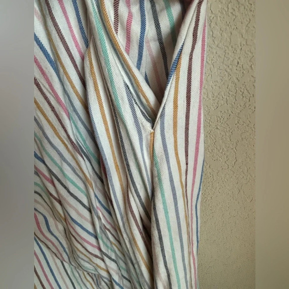 Lane Bryant Linen Blend Pastel Striped  Convertible Off The Shoulder Mid… - Picture 8 of 11